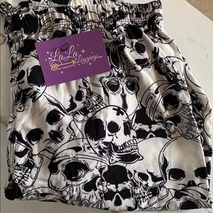 Leggings Black/White Skulls
